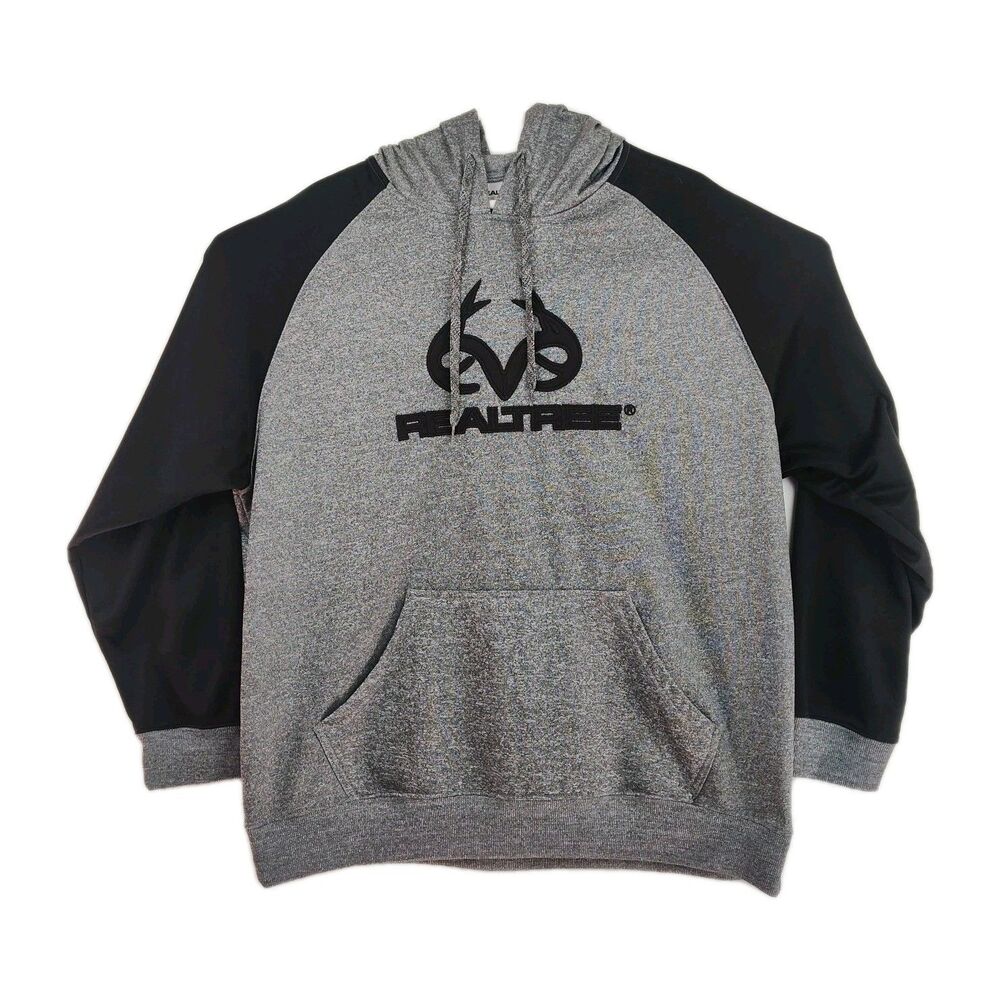 🔥Realtree men's pullover hoodie,‎ XL, logo, gray, pockets🔥